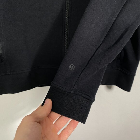 M3CBZS - Lululemon City Sweat Full Zip Athletic Stretch Hoodie Black men's Small - Picture 4 of 6
